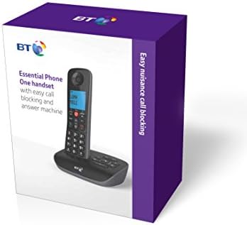 BT Essential Cordless Home Phone with Nuisance Call Blocking and Answering Machine, Single Handset Pack