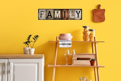 Vintage Tin Sign Retro Metal Family Signs for Home Decor Stylish Wall Art Plaques Gift for Home Bathroom Kitchen and Gothic Wall Decor in Every Room 16x4 in - Image 5