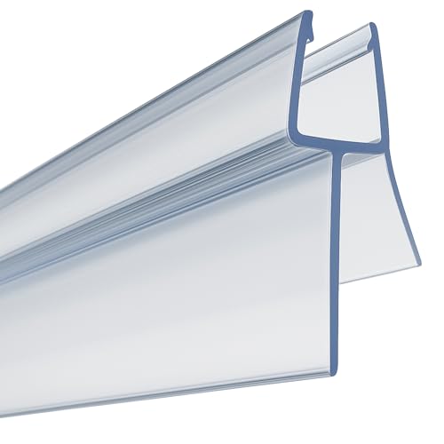 ASRA Clear Shower Bath Screen Door Seal Strip for 4 to 6mm Glass Covers Gaps up to 12mm Easy Fit 87cm Trim to Size No Leaks DIY Installation Replacement