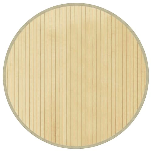 vidaXL Tapis Rond Naturel Clair 60 cm Bambou, Tapis de Salon, Tapis de Cuisine, Tapis Rond, Tapis de Chambre à Coucher, Tapis de Salle de Bain