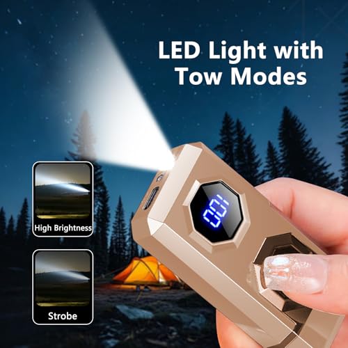 Briquet à arc BABOBIU de luxe avec finition dorée et éclairage LED