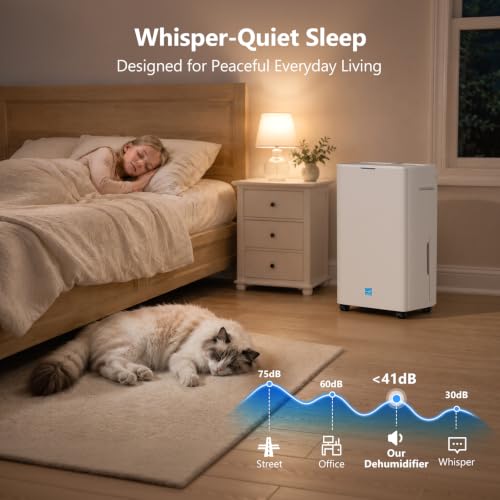 Dehumidifier, 4500 Sq.Ft Dehumidifier for Basement, with Drain Hose, Humidity Control and Auto Shut-off, Quiet Smart Compressor for Home, Bathroom, Garage and Large Rooms - Image 4