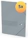 Produktbild Elba 400115989 Eckspannmappe Touch Office A4 5er Pack aus Karton Grau Eckspanner-Einschlagmappen mit Gummizug (Gummizugmappen)