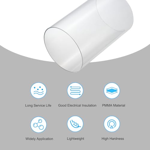 MECCANIXITY Acrylic Pipe Clear Rigid Round Tube 155mm(6") ID 160mm(6.3") OD 10" for Lamps and Lanterns, Water Cooling System by MECCANIXITY - Image 3