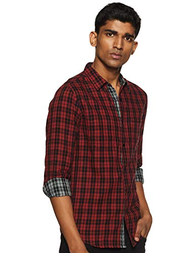 Image of Spykar Men's Checked Slim Fit Shirt