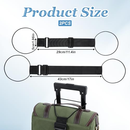 Image of 2 Pcs Luggage Straps, Luggage Strap for Carry on Bag, Cinch Travel Belt, Luggage Belt, for Suitcases Travel Attaching Extra Bags Purse