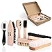Produktbild SULPO Schuhbürsten Set - 7 teiliges Schuhputzset - Leder-Reinigungsbürsten - 2 Tiegelbürsten - 2 Polierbürsten - 1 Schmutzbürste - 1 Bürste mit Messing- und Nylonborsten - 1 Kreppbürste Nubukleder
