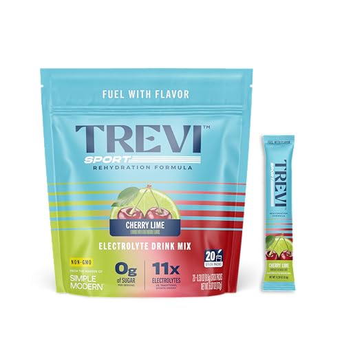 TREVI Sport Electrolytes Powder Packets Sugar Free Rehydration Cherry Lime