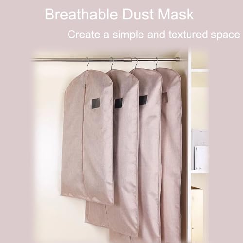 Garment Bags Waterproof Dust-Proof Clothes Cover for Hanging with Zipper for Coats, Jackets, Shirts, Down Jackets(Gray,150x58cm/59x23in) 6
