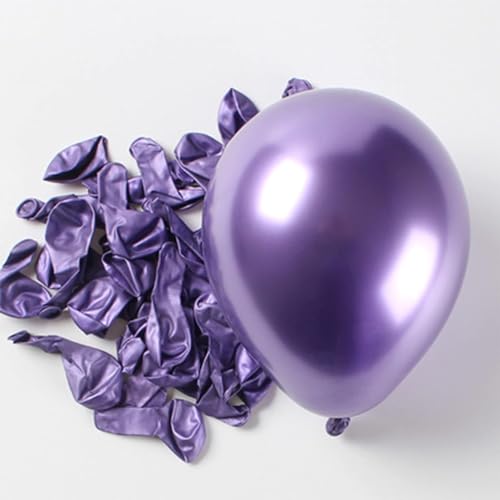 Image of Chrome Balloons, 50 pcs Purple Silver Chrome Metallic Balloons for Birthday, Anniversary, Engagement, Wedding, Baby Shower, Festival Party Decorations (50 Pcs, Purple Silver Ch)