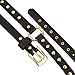 Ayliss Women Punk Leather Belt Skinny Studded Thin Waist Belt Casual Rivet Jean Pants Rock Metal Belts (Black #1)