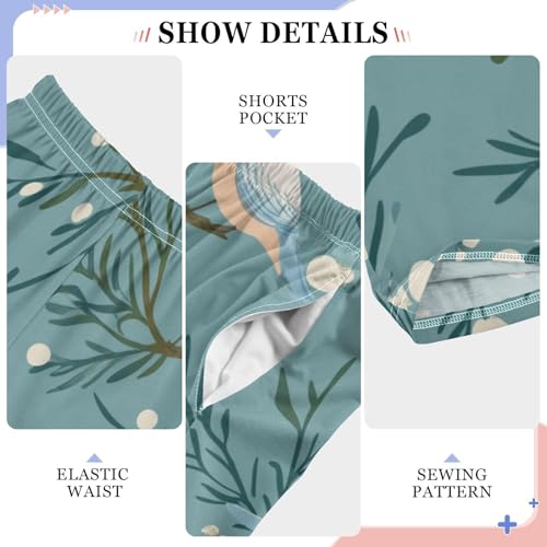 Bird Spring Wildflowers Boys Long Pants Soft Trousers Elastic Waist Kids Lounge Bottoms with Pockets S-XL4