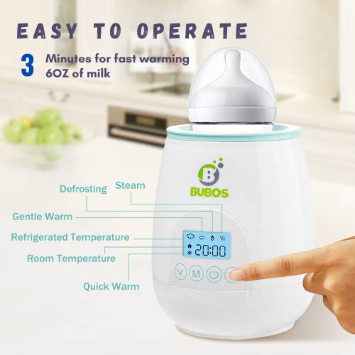 Bubos Bottle Warmer, 4-In -1 Baby Bottle Warmer For Breastmilk, Universal Bottle Support, Auto-Shut Off, Bpa Free, Baby Food Jar Included Support, Auto-Shut Off, Bpa Free, Baby Food Jar Included #TOP3