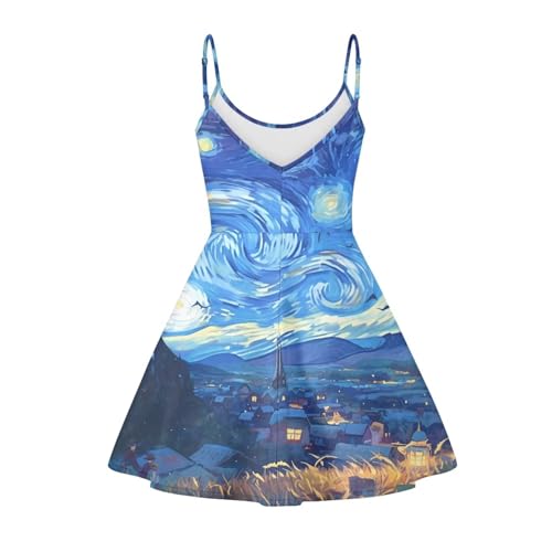 Image of Biyejit Women Casual Loose Dress Strap Long Summer Beach Swing Dress