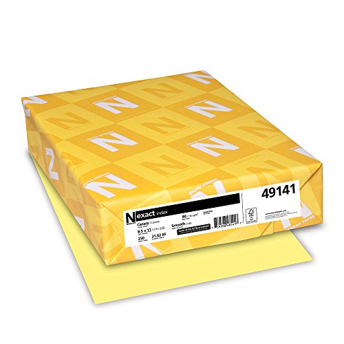 Papier bristol canari 90 lbs Exact Index 21,6x27,9 cm 250 feuilles