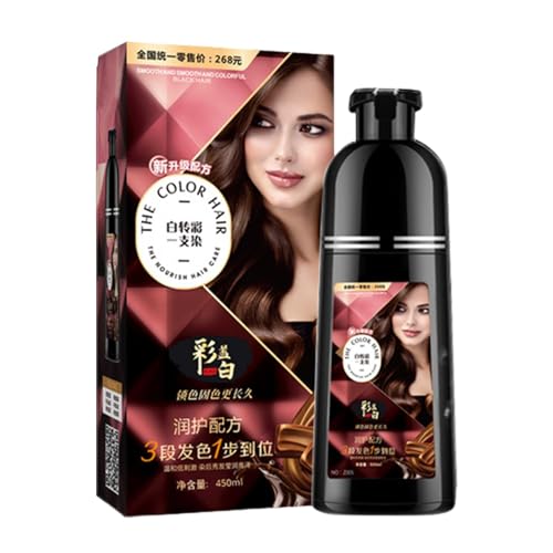 champú del color del pelo, tinte del pelo del champú del color, Champú para teñir el cabello natural de 450 ml, Limpieza y acondicionamiento profundos, sin lejía, cuidado del cabello duradero para