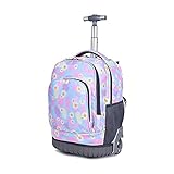 Mochila con ruedas de gran capacidad: nuestra mochila con ruedas mide 12.2 x 8.3 x 18.9 pulgadas, esta mochila con ruedas tiene un compartimento acolchado para laptop de 15.6 pulgadas y satisface tus necesidades diarias al aire libre
