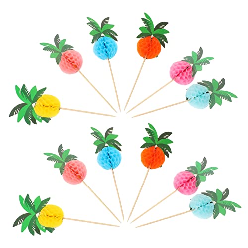FUNNETOYU 50 Piezas Brochetas Decorativas de Madera Forma de Árbol de de Palitos para Frutas y Cócteles para Fiestas Bares Festivos