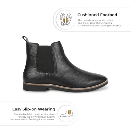 Image of YOHO Comfortable Boots For Men | Extra Cushioned Foot Bed And Skin Friendly Ankle Boot With Low Heels | PU Finish Material | Trendy, Stylish & Casual Boots | Winter, Snow & Holiday Outings