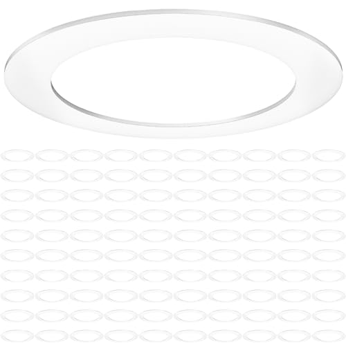 Sunco 100 Pack 6 Inch Recessed Light Goof Ring, White, Matte Finish
