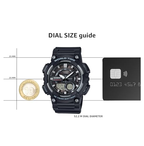 Casio Youth-Combination Analog-Digital Black Dial Men's Watch - AEQ-110W-1AVDF (AD207) - Image 2