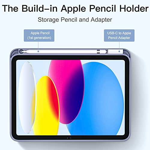 Image of Akkerds Compatible with iPad (A16) 11th Generation Case 11 Inch 2025, for iPad 10th Generation Case 10.9 Inch 2022 with Pencil Holder, Slim Trifold Stand Protective Cover with Soft TPU Back, Blue Gray