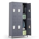 BIZOEIRON Metall Spind Schrank, Metallschrank Abschließbar, Mitarbeiter Schließfachschrank für...