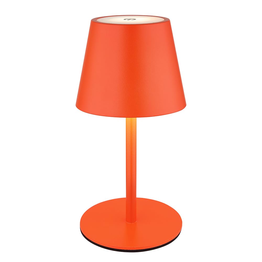 Außenleuchte Tischlampe Akku Tischleuchte Touchdimmer Flaschenaufsatz CCT, orange, USB-C, LED 3W 200Lm warm-kaltweiß, DxH 11,5x36 cm