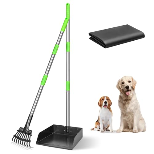 Image of TOOGE Larger Dog Pooper Scooper for Large Dogs Long Handle Stainless Metal