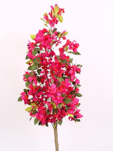 Image of 5 Feet Artificial Bougainvillea Artificial Flower Plants Living Room Wedding Plant for Home Garden Outdoor Indoor Decoration (with Pot, 150 cm Tall)