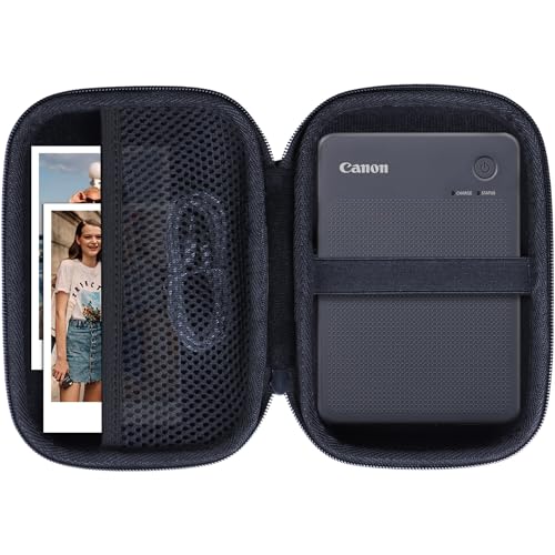 Lebakort Storage Case Compatible with Canon SELPHY QX20 / SELPHY Square QX10 Compact Photo Printer (Dark Gray Case)