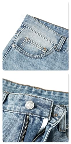 Men's High Street Washed Jeans Straight Loose Casual Pants3