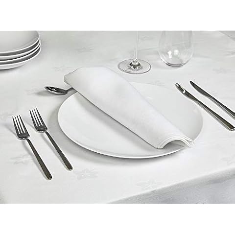 Gailarde Table Cloth Cotton Damask IvyLeaf White 36x36 Cover