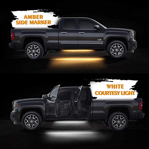 Fuguang 2PC 70inch Led Running Board Light Kits&Truck Side Singal Turn Light Bar[White/Amber] with Band Fuse Flexible Strip Lights,DC12V for Pickup, SUV - Thumbnail 3