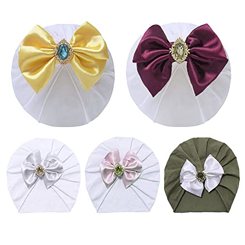Newborn Baby Girl Headwrap Hats With Rhinestone Infant Toddler Cotton Soft Cute Kids Nursery Beanie Headbands Top Bow Turban Cap #TOP20