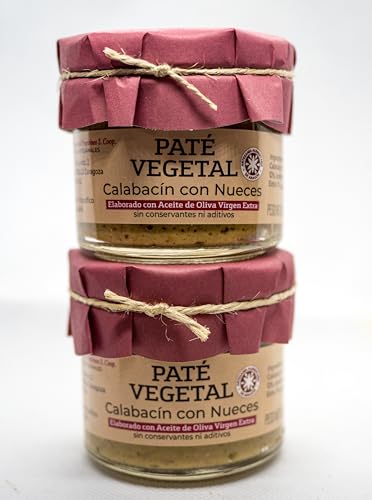 (PACK 2 UNIDADES) Paté Vegetal Calabacín con Nueces - 100% VEGANO - Con Aceite de Oliva Virgen Extra - Sin Conservantes ni aditivos.