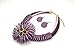 RUIYIMING Statement African Necklace For Women African Jewelry Costume Earring Sets Tribal Fashion Colorful Big Rhinestone Crystal Pendent Collar Choker Bold Chunky Bib Handmade (Flower Purple)