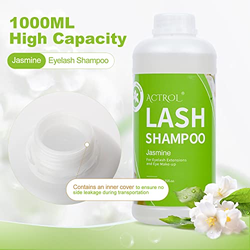 Limpador de extensão de cílios natural shampoo extensão de cílios jasmim 1L limpador profissional de