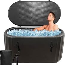 Therapy Ice Bath Tub,118-Gallon Portable Inflatable Cold Plunge Tub with Insulated Lid,Compatible with Water Chiller, Freestanding Cold Water Pod,for Cold Therapy135