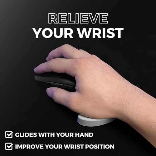 Image of Sage Ergonomic Wrist Rest for Mouse - Right-Handed Gliding Palm Support Pad with 10 Extra PTFE Skates, Pain Relief for Carpal Tunnel & RSI, Non-Slip, Lightweight Desk Accessory for Office (White)