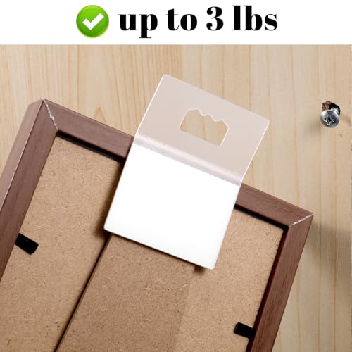 Image of 50Pcs Adhesive Foamboard Hanger Picture Hangers Hooks Sawtooth No Nail Poster Hanging Plastic Picture Frame Hooks for Back of Frames on Walls