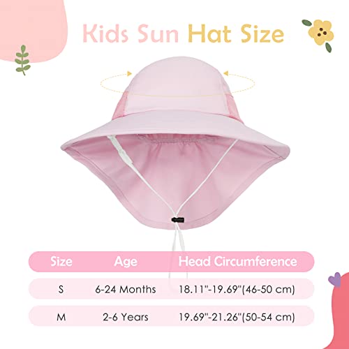 Baby Sun Hat Infant Toddler Kids Summer UPF 50+ Protection Caps for Girls Boys Wide Brim Baby Beach Hats with Neck Flap3