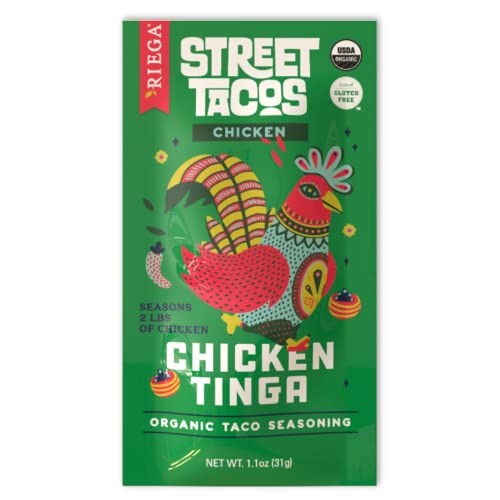 Riega Organic Chicken Tinga Street Taco Seasoning, 1.1 Ounce (Pac...
