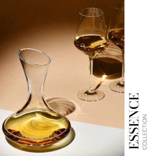 Image of KROSNO Wine Decanter, 25.4 oz, Essence Collection | Carafe for Wine or Alcohol, Lead-Free Crystal Glass, Wine Dispenser, Glass Wine Bottle