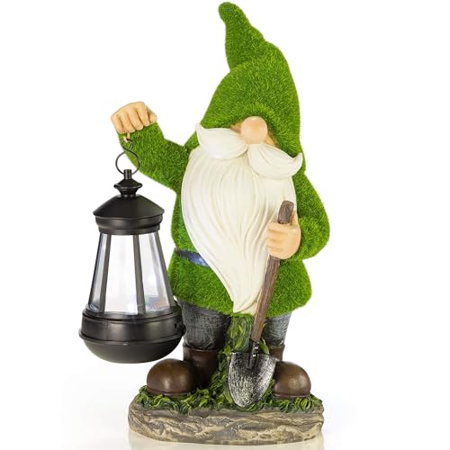 VP-Home-Earnest-Flocked-Garden-Gnome-with-Lantern-Solar-Powered-LED-Outdoor-Decor-Light-Great-Addition-for-Your-Garden-Solar-Powered-Light-Garden-Gnome-Christmas-Decorations-Gifts