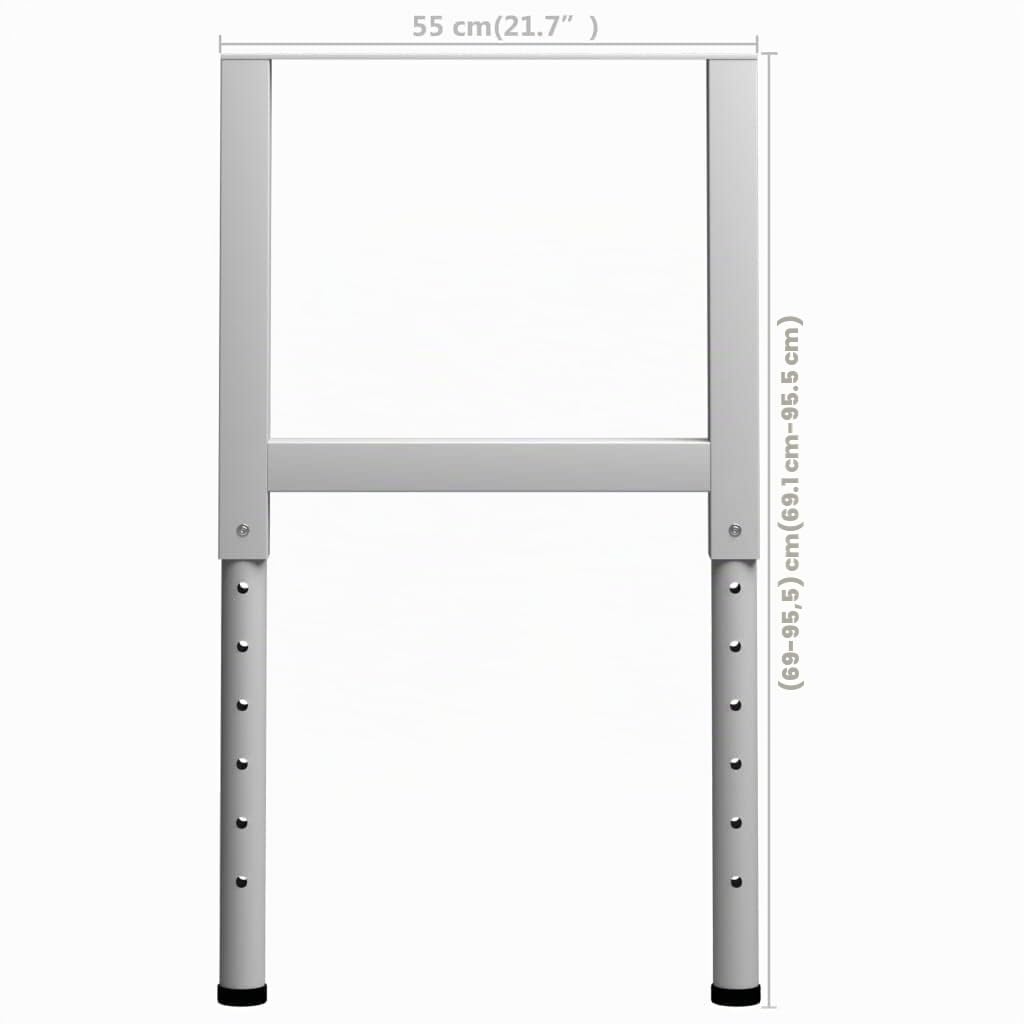 vidaXL Telai per Banco da Lavoro 2 pz in Metallo 55x(69-95,5) cm Grigi