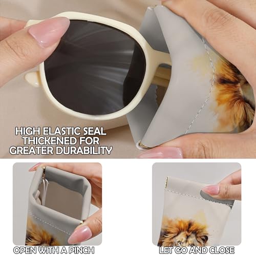 Image of 2 PCS Glasses Eyeglass Sunglasses Case Pouch Soft PU Leather Cute Aesthetic with Cleaning Cloth for Boys Men Man