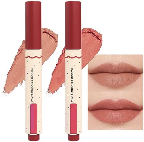 Amazon.com : 2 Colors Matt Nude Lipstick Lipliner Lip Crayons Pack Set
