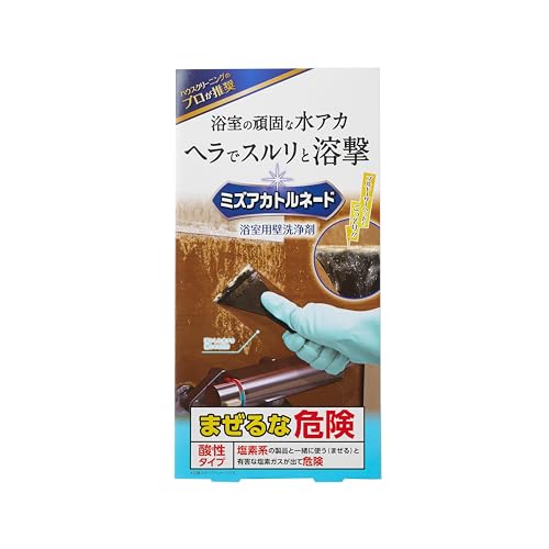 ミズアカトルネード 浴室用壁洗浄剤 300ml ハウスクリーンプロ推奨 専用ヘラ付属 水垢 除去 壁 風呂イス 桶 シャンプー台 浴槽側面