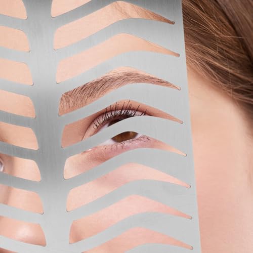 Plantilla para cejas de acero inoxidable con molde metálico plateado 4